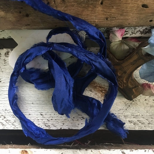 Old Vintage Cobalt Blue Ribbon 1.2m