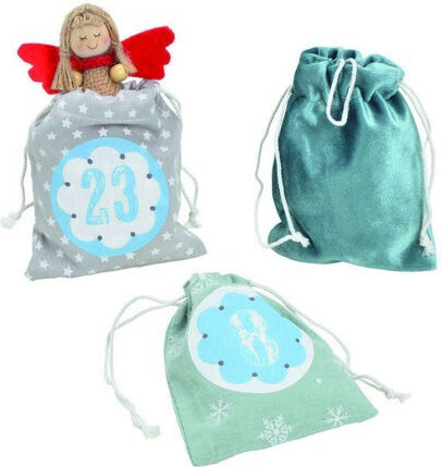Stoff Weihnachtlich Beutel für Geschenke Mehrfarbig