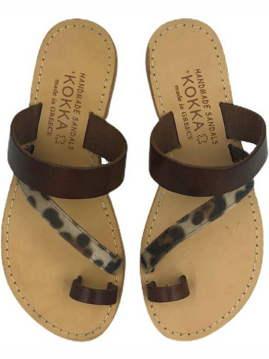 Women's Flat Sandals in Brown Color