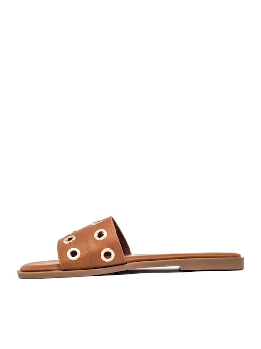 Flache Sandalen für Damen in Braun Farbe