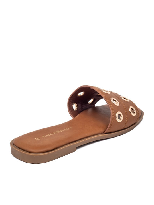 Flache Sandalen für Damen in Braun Farbe