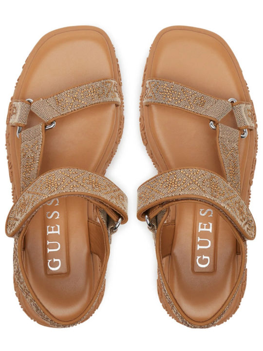 Women's Flat Sandals Sporty in Beige Color