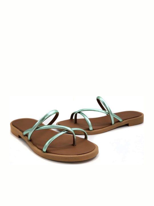 Sandale Casual Damă Din Piele Turcoaz