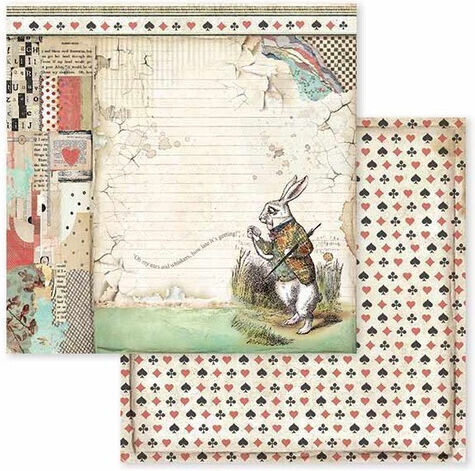 Hârtie pentru scrapbooking 10 buc Stamperia Alice