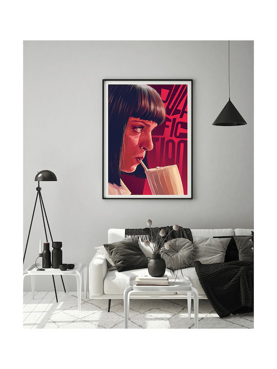 Poster Pulp Fiction Mia Wallace Mv007 30cm X 40cm Premium Black Wooden Frame