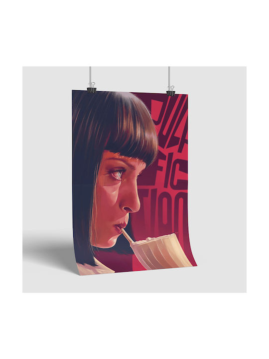 Poster Pulp Fiction Mia Wallace Mv007 30cm X 40cm Premium Black Wooden Frame