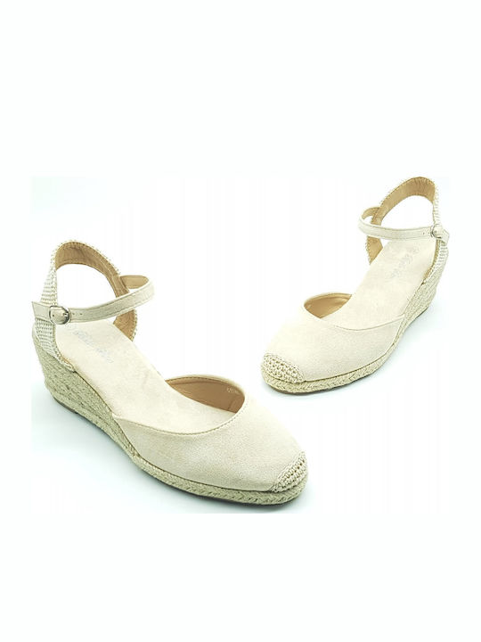 Damenplattformen im Espadrilles-Stil Beige