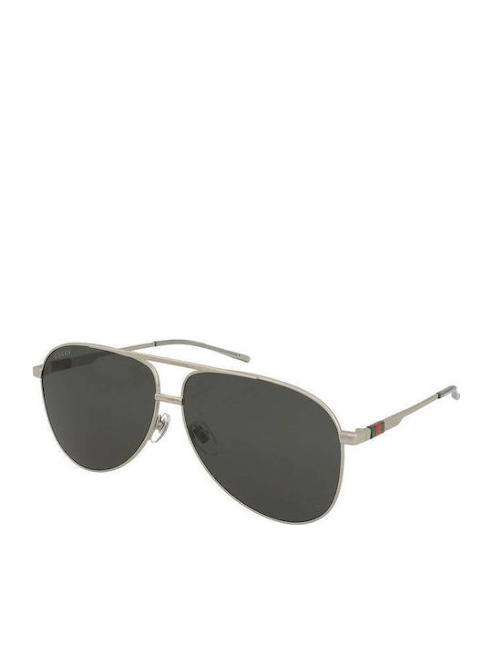 Gucci Unisex Γυαλιά Ηλίου με Ασημί Μεταλλικό Σκελετό και Γκρι Φακό GG1677S 001
