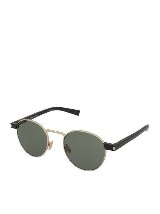 Ysl Unisex Γυαλιά Ηλίου με Χρυσό Μεταλλικό Σκελετό και Πράσινο Φακό SL 707 002