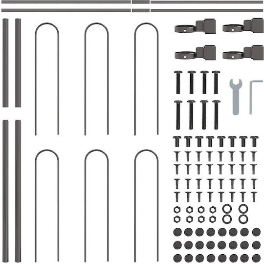 vidaXL Metallic Fencing Grilles in Gray Colour 1x1.7m