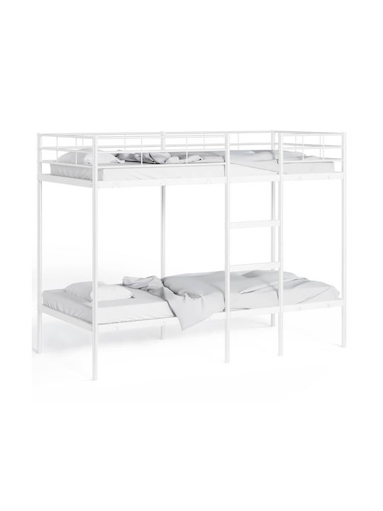 Kids Bed Bunk Single White for Mattress 90x190cm