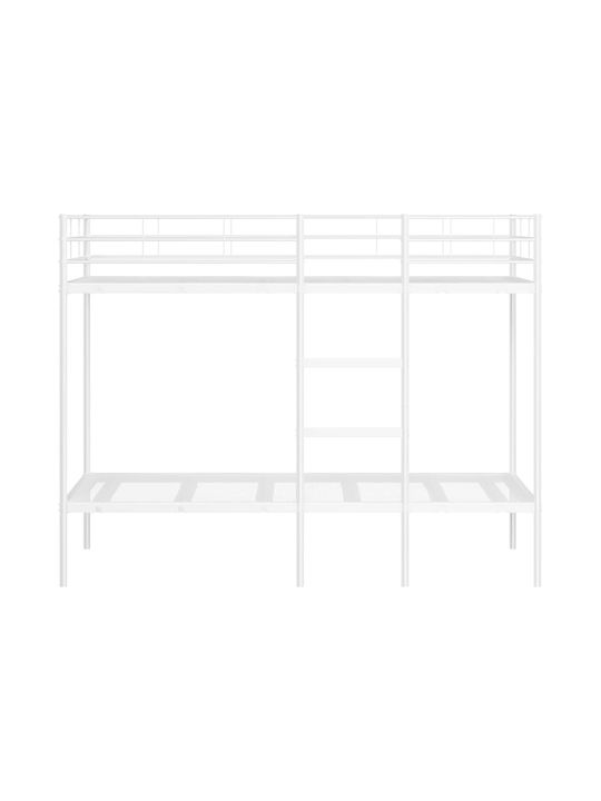 Kids Bed Bunk Single White for Mattress 90x190cm