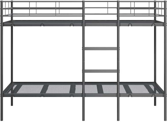 Pat pentru Copii Cușeta Single Negru pentru Saltea 100x200cm