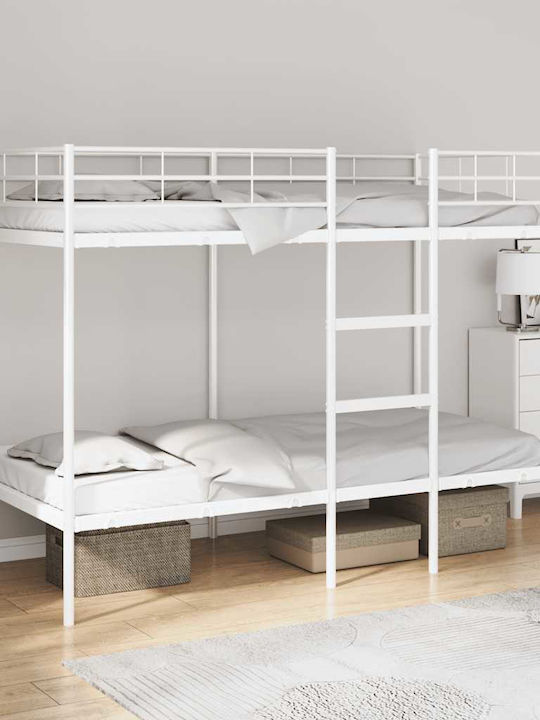 Kids Bed Bunk Single White for Mattress 90x190cm