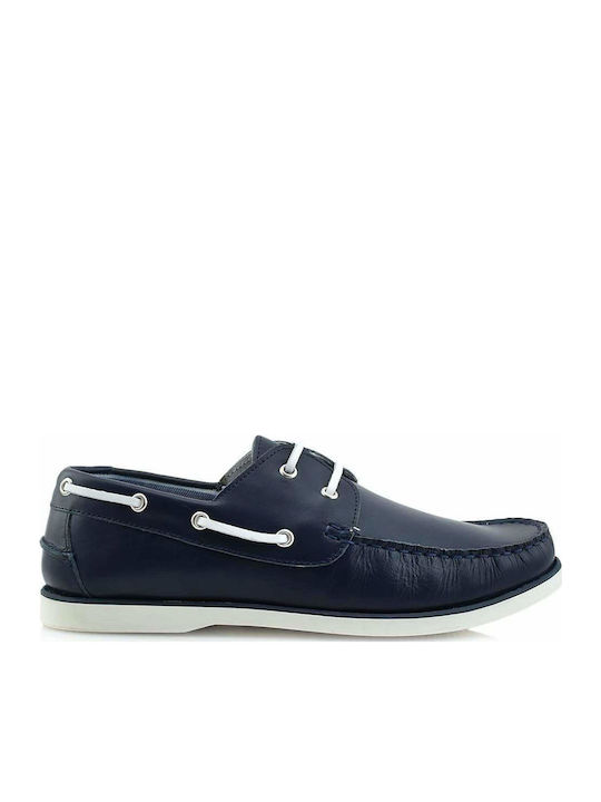 Δερμάτινα Ανδρικά Boat Shoes σε Μπλε Χρώμα