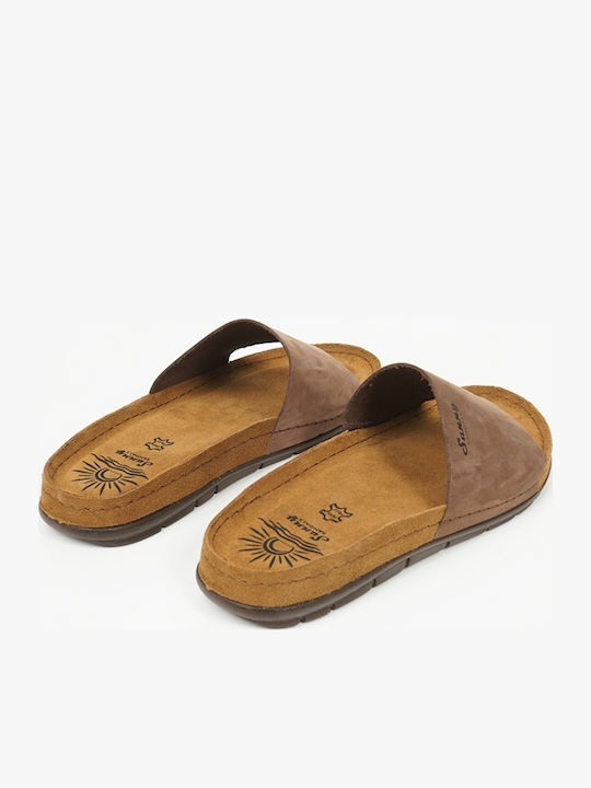Leder Herrensandalen in Braun Farbe