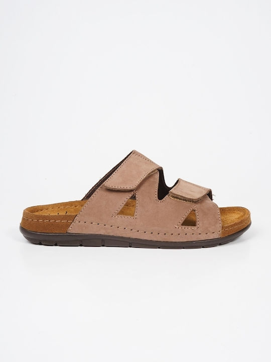 Leder Herrensandalen in Beige Farbe