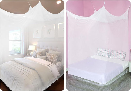 Bett-Moskitonetz 180x190x200cm Weiß Elegantes Baldachin Ohne Türen