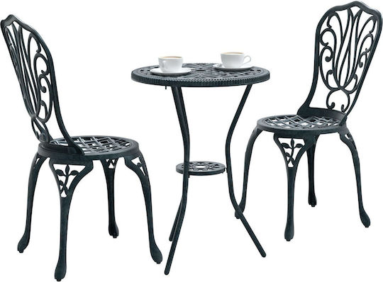 Dining Set for Small Outdoor Spaces 3 Pieces Green