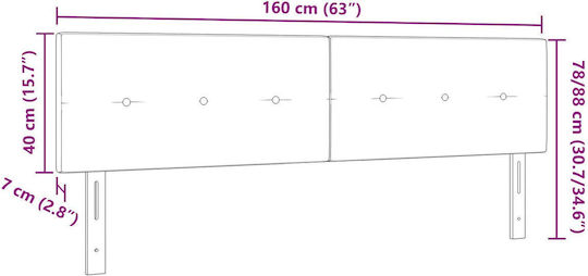 vidaXL Fabric Bed Headboard Tabac Brown 160x88cm