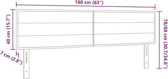 vidaXL Fabric Bed Headboard Brown 160x78cm