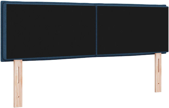 vidaXL Табла За Легло Текстил Син 160x78см
