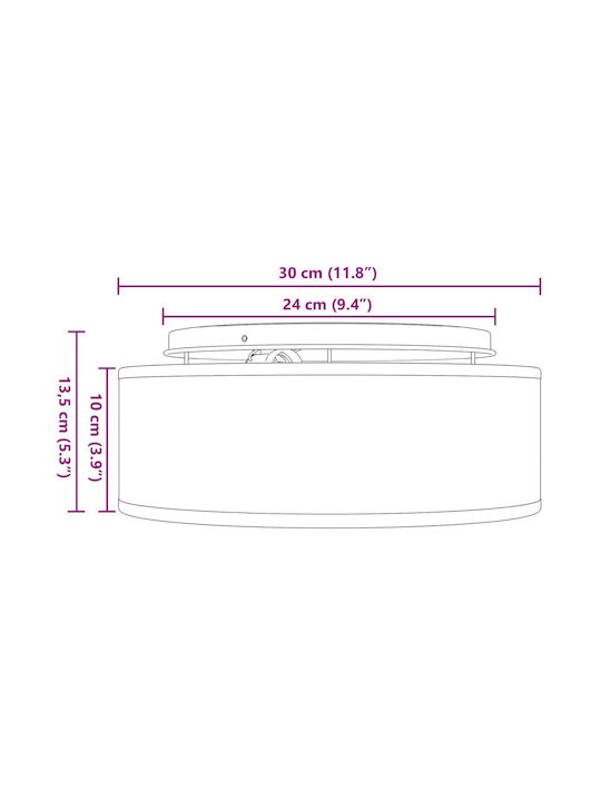 vidaXL Lighting fixtures Ceiling Mount Light 30cm White with Socket E27