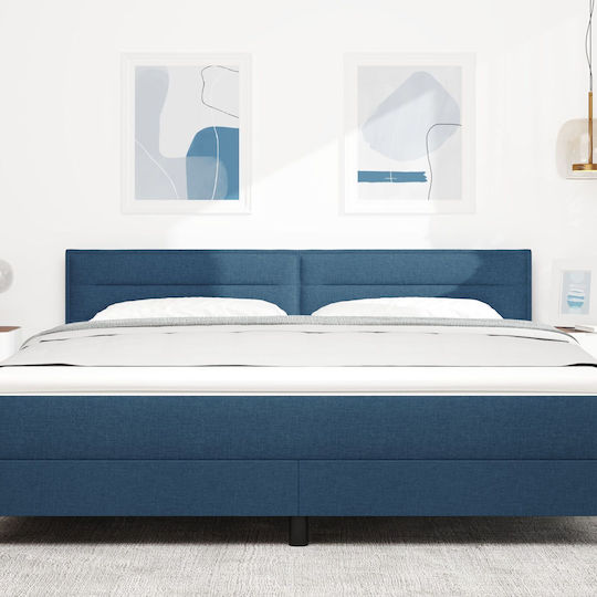 vidaXL Fabric Bed Headboard Blue 180x78cm