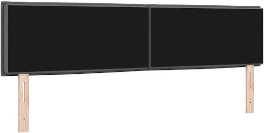 vidaXL Табла За Легло Текстил Тъмносив 180x78см