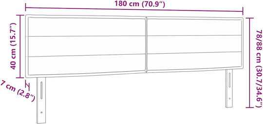 vidaXL Fabric Bed Headboard Blue 180x78cm
