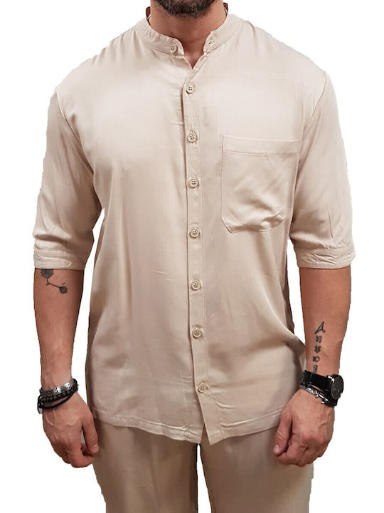 Overshirt Mânecă Lungă Bej