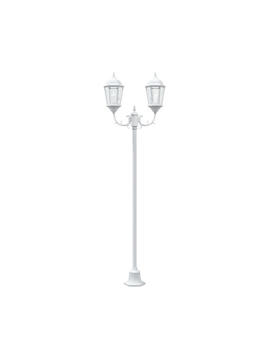 vidaXL Outdoor Floor Lamp Post for E27 Socket IP44 White