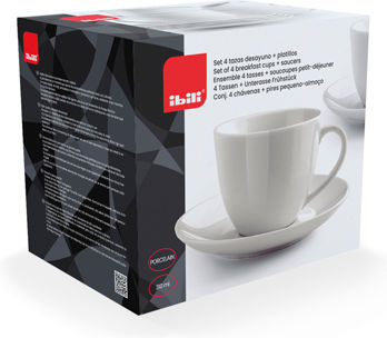 Ibili Tasse Kaffee aus Porzellan Weiß 310ml