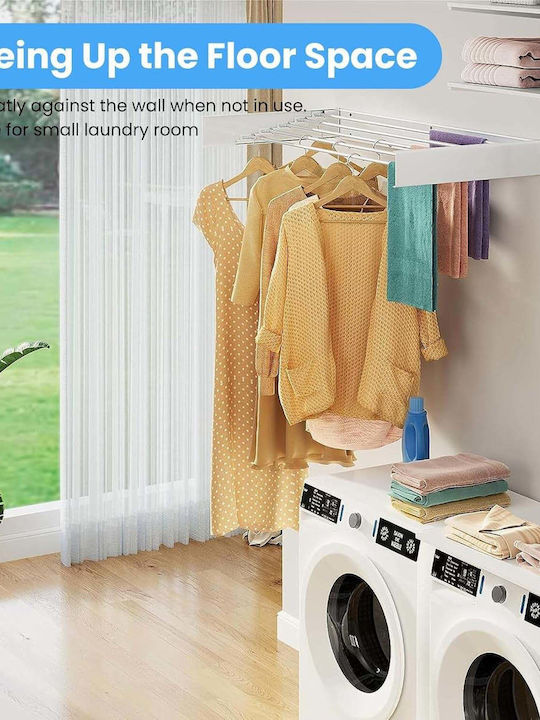 Wallex Toweldry 100 Folding Wall Mounted Clothes Drying Rack Made of Metal for Balcony with Hanging Length 6m