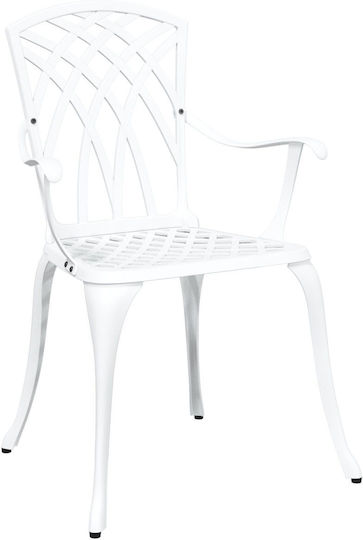 Outdoor Chair Aluminum White 2pcs 53x51x88.5cm