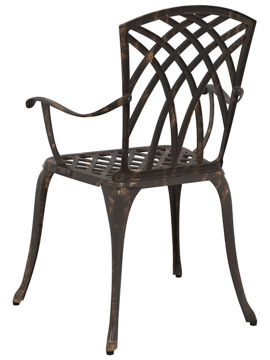 Outdoor Chair Aluminum Bronze 2pcs 53x51x88.5cm