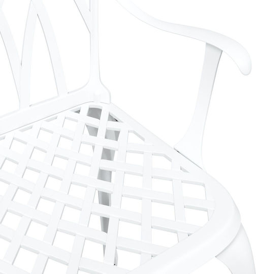 Outdoor Chair Aluminum White 2pcs 53x51x88.5cm
