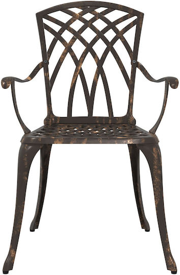 Outdoor Chair Aluminum Bronze 2pcs 53x51x88.5cm