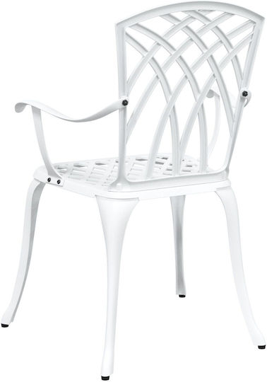 Outdoor Chair Aluminum White 2pcs 53x51x88.5cm