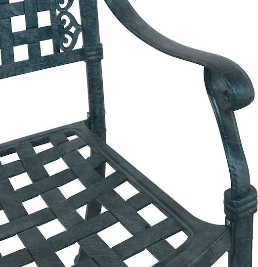 Градински Стол Алуминиев Зелен 2 Бройки 55x56.5x91 см