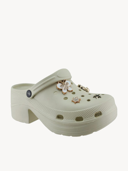Adam's Shoes Γυναικεία Σαμπό Μπεζ