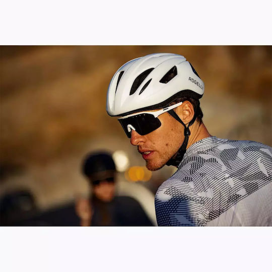 Rogelli Ventro Cycling Glasses White Taupe Brown Platinum Revo