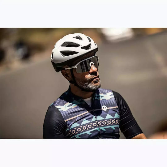 Rogelli Ventro Cycling Glasses White Taupe Brown Platinum Revo