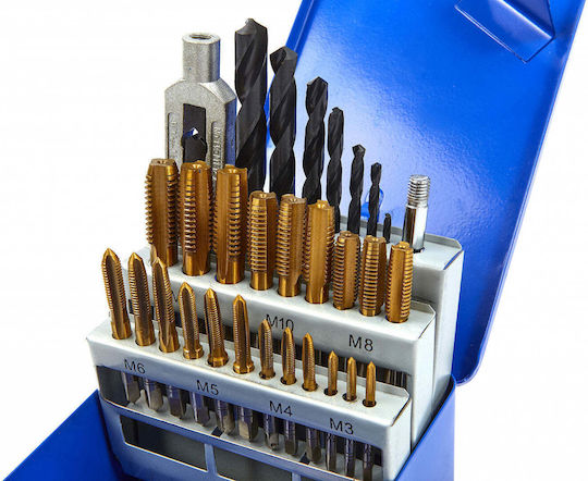 Комплект метчици за пробиване M3-M12, 29 части Hbm