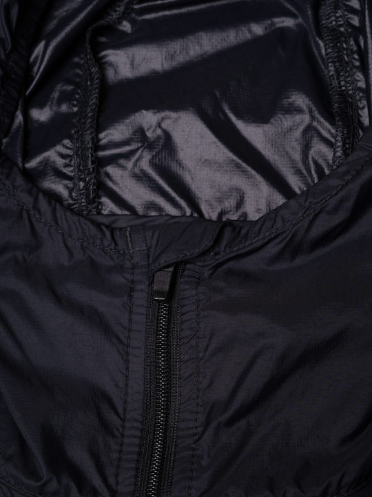 Γυναικείο Αμάνικο Μπουφάν Running Αντιανεμικό All Black, Μαύρο