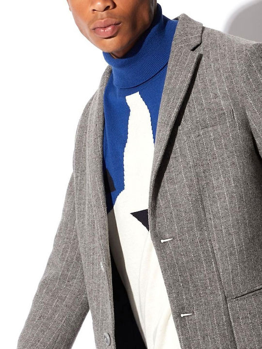 Men's Suit Jacket Grey-White
