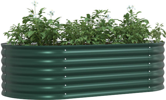 vidaXL Erhöhtes Topf Metallisch Green 160x80x44cm.