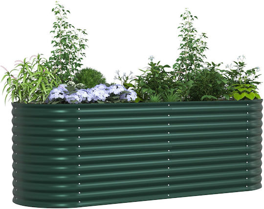 vidaXL Градински Саксия Метал Зелен 240x80x81см.