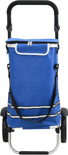 Stoff Einkaufswagen Klappbar Blau 21x21x100.5cm
