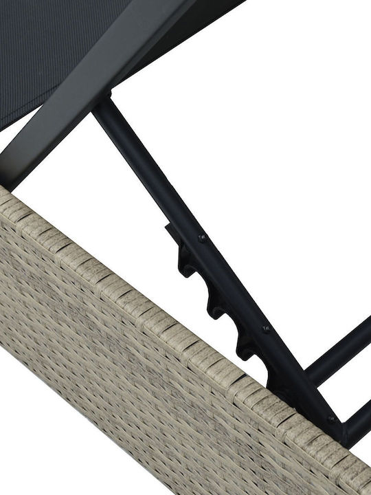 Șezlong-Cadavru Single Rattan Bej 60x200x27cm